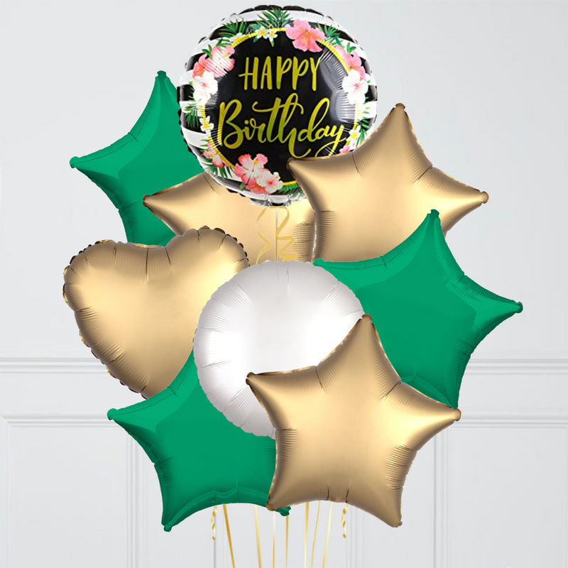 Tropical Happy Birthday Foil Balloon Bouquet