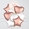 50th Birthday Rose Gold Foil Balloon Bouquet