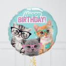 Birthday Kittens in Glasses Balloon Bouquet