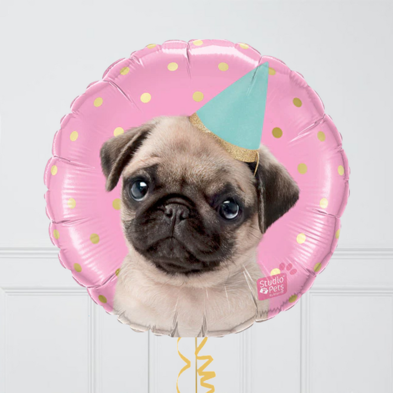 Party Pug Foil Balloon Bouquet