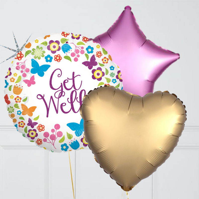 Get Well Butterflies Balloon Bouquet