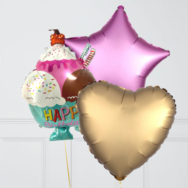 Ice Cream Inflated Birthday Balloon Bouquet