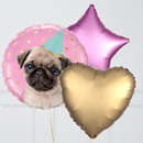 Party Pug Foil Balloon Bouquet