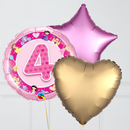 4th Birthday Pink Balloon Bouquet