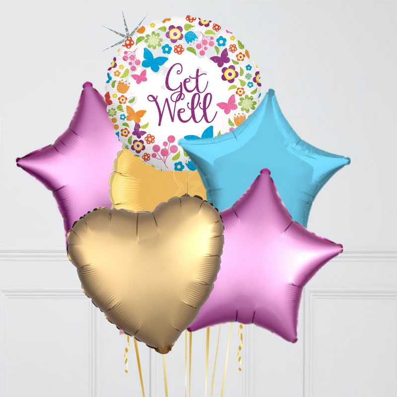 Get Well Butterflies Balloon Bouquet