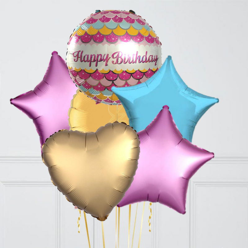 Pink Happy Birthday Foil Balloon Bouquet