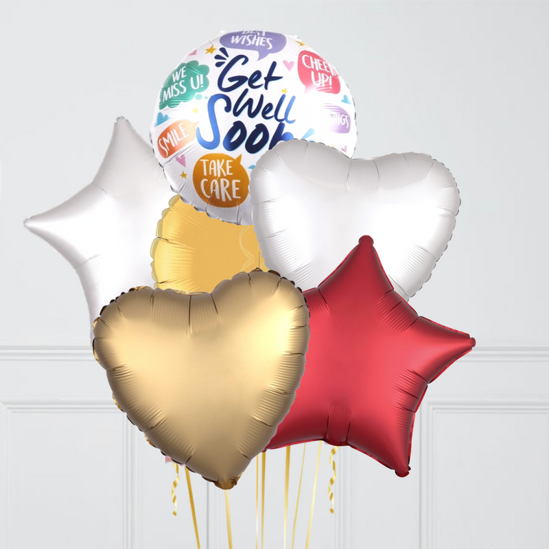 Message Bubbles & Get Well Soon Wishes Balloon Bouquet