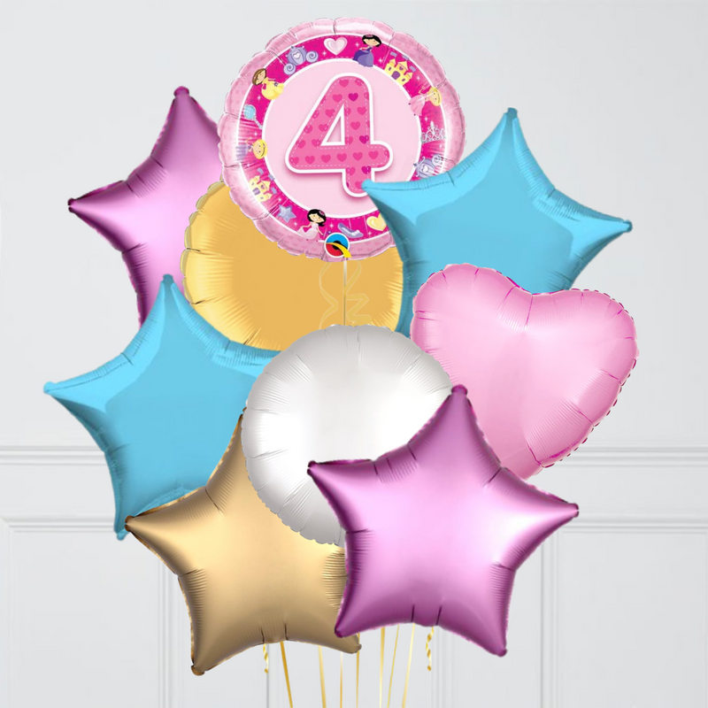 4th Birthday Pink Balloon Bouquet