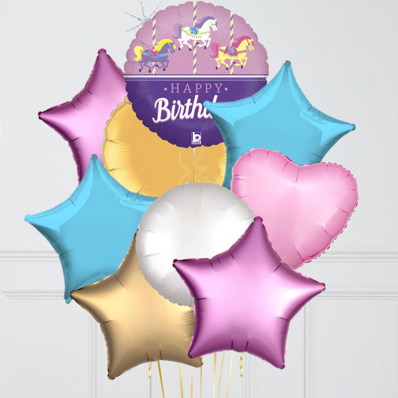 Happy Birthday Carousel Foil Balloon Bouquet