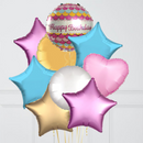 Pink Happy Birthday Foil Balloon Bouquet