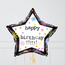 Black & White Star Birthday Foil Balloon Bouquet