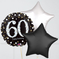 60th Birthday Elegant Sparkles Foil Balloon Bunch