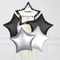 Black & White Star Birthday Foil Balloon Bouquet