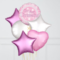 On Your Christening Pink Foil Balloon Bouquet