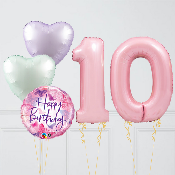 Pink Lavender Birthday Balloon Numbers