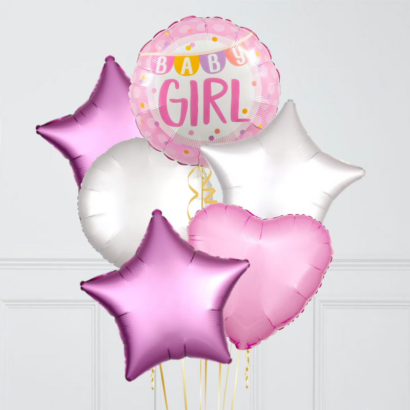 Pink Baby Girl Foil Balloon Bouquet