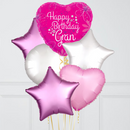 Happy Birthday Gran Pink Foil Balloon Bouquet