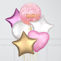 Pink Hello World Foil Balloon Bouquet