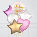 Gold & Pink Baby Girl Foil Balloon Bouquet