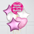 Happy Birthday Auntie Pink Foil Balloon Bouquet