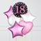 18th Birthday Pink & Black Holographic Balloon Bouquet