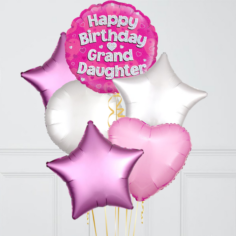 Happy Birthday Granddaughter Pink Foil Balloon Bouquet