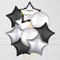 Black & White Star Birthday Foil Balloon Bouquet