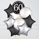 60th Birthday Elegant Sparkles Foil Balloon Bunch