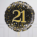 21st Birthday Gold & Black Foil Balloon Bouquet