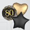 80th Birthday Gold & Black Foil Balloon Bouquet