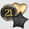 21st Birthday Gold & Black Foil Balloon Bouquet