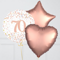 70th Birthday Rose Gold Foil Balloon Bouquet