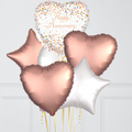 Rose Gold Happy Anniversary Foil Balloon Bouquet