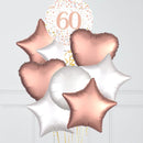 60th Birthday Rose Gold Foil Balloon Bouquet