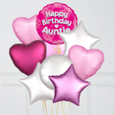 Happy Birthday Auntie Pink Foil Balloon Bouquet