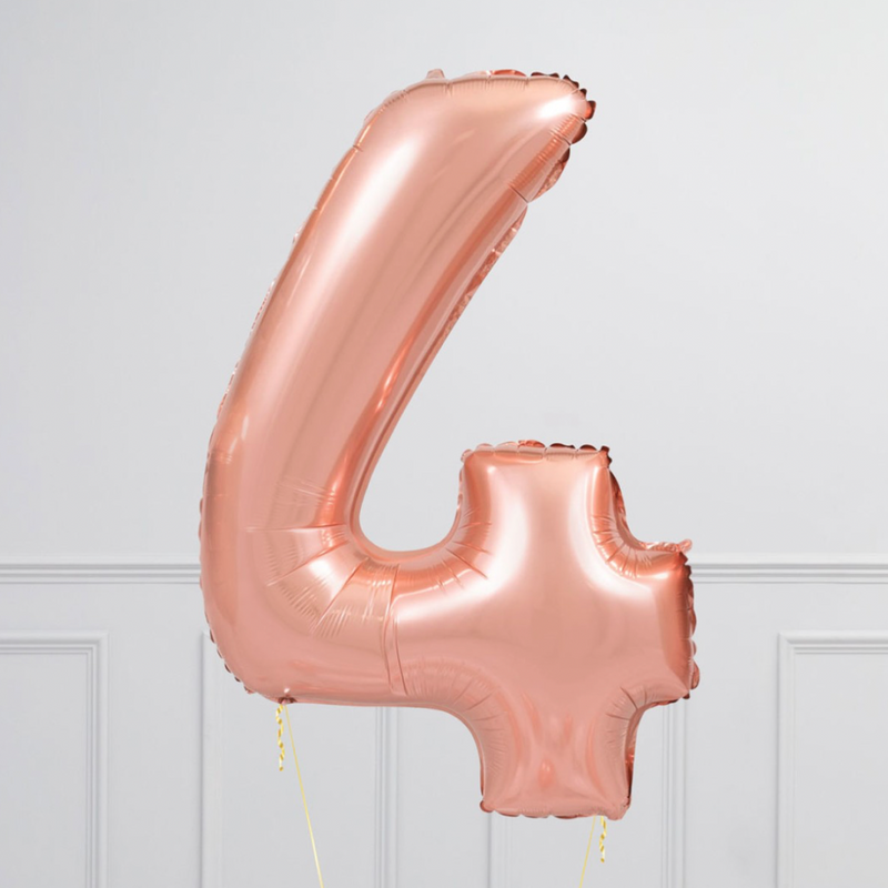 Rose Gold Number Balloons (0-9). 40 inch