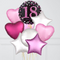 18th Birthday Pink & Black Holographic Balloon Bouquet