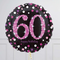 60th Birthday Pink & Black Holographic Balloon Bouquet