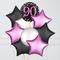 90th Birthday Pink & Black Holographic Balloon Bouquet