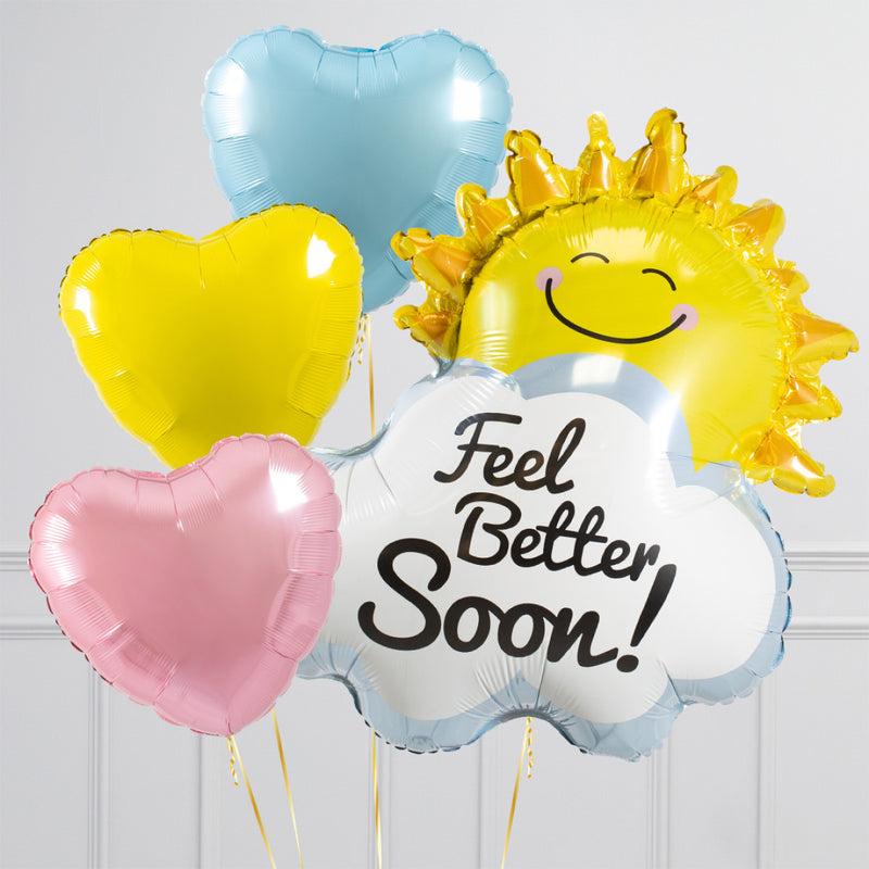 Feel Better Soon Sunshine Pastel Rainbow Balloon Package