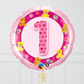 1st Birthday Pink Teddy Bear Foil Balloon Bouquet