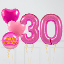 Inflated Pink Ombre Birthday Balloon Numbers