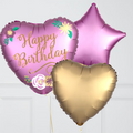 Happy Birthday Heart Foil Balloon Bouquet