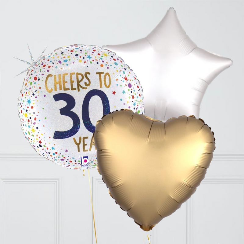 Cheers To 30 Years Foil Balloon Bouquet