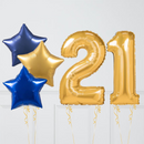 Inflated Golden Sapphire Birthday Balloon Numbers