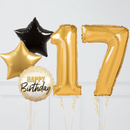 Inflated Golden Glitz & Glam Birthday Balloon Numbers