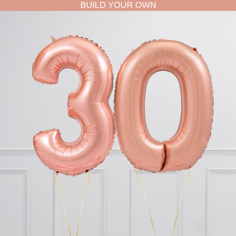 Rose Gold Number Balloons (0-9). 40 inch