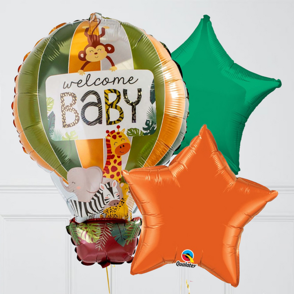 Welcome Baby Jungle Air Hot Balloon Balloon Bouquet