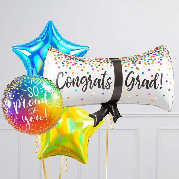 Congrats Grad Scroll Inflated Balloon Package