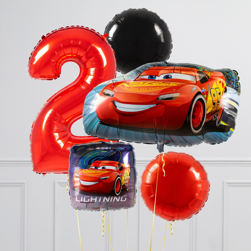 Lightning McQueen Inflated Birthday Crazy Balloon Bunch